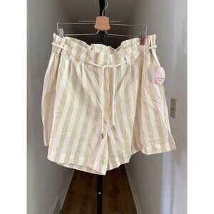 NWT Full Circle Trends Women's Striped Cotton Shorts